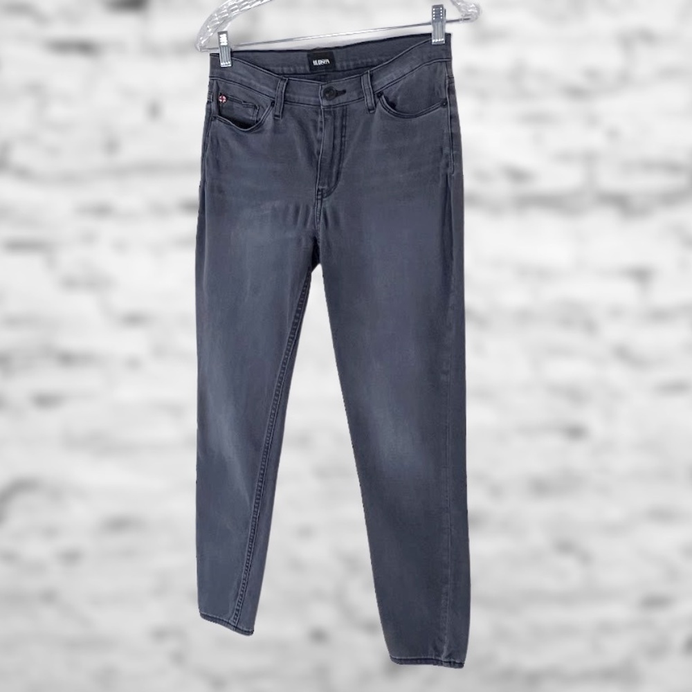 Hudson Natalie Midrise Super Skinny Stretch Crop Charcoal Gray